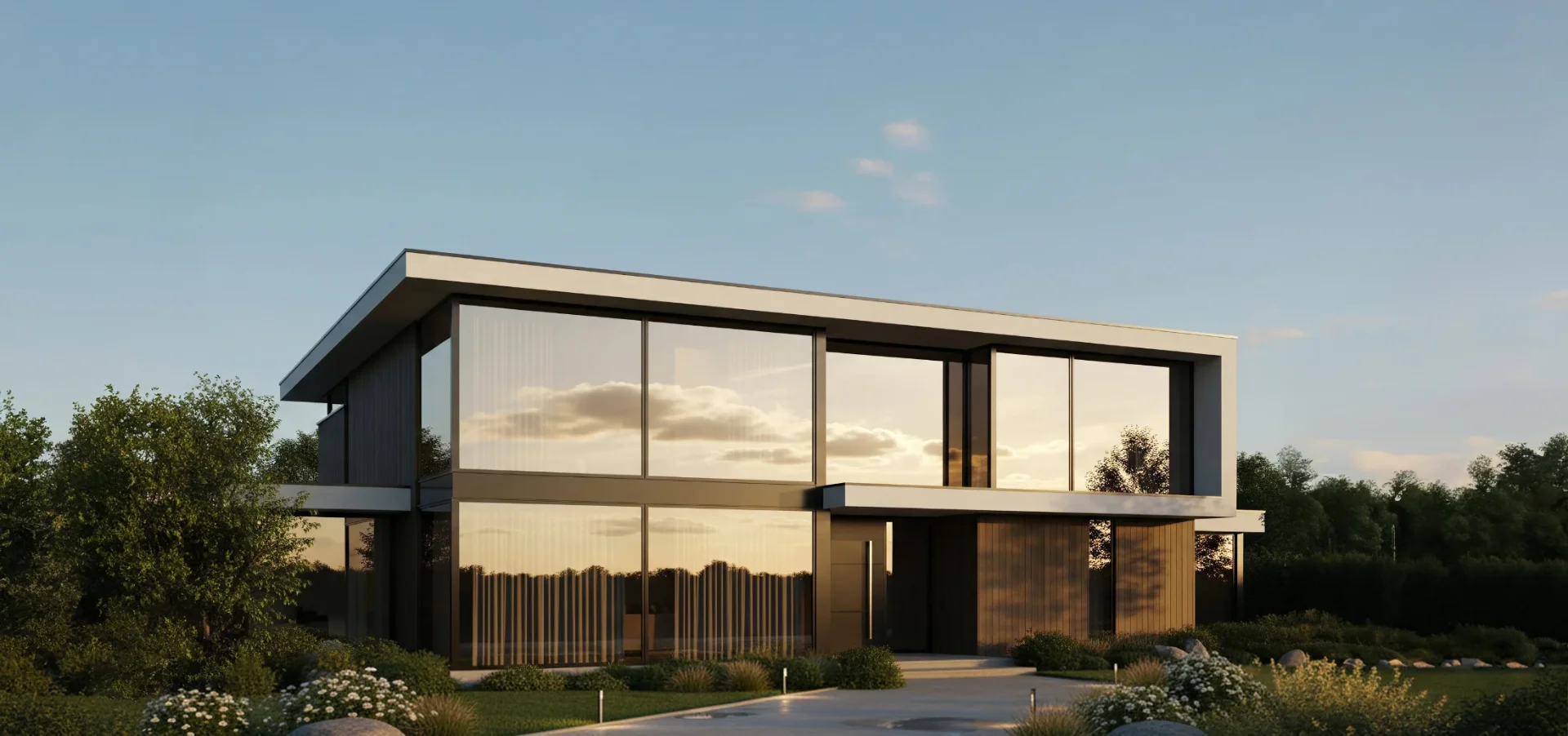 Casa moderna con láminas de protección solar FilmSolar