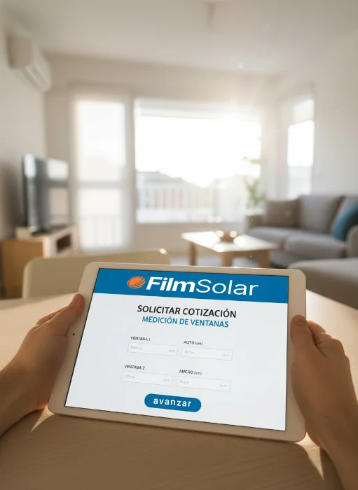 Cotización online en tablet FilmSolar